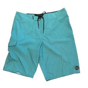 O’Neill Mens Size 32 Teal Swim Trunks Unlined